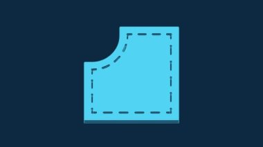 Blue Sewing Pattern icon isolated on blue background. Markings for sewing. 4K Video motion graphic animation.