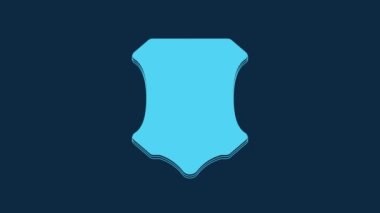 Blue Leather icon isolated on blue background. 4K Video motion graphic animation.