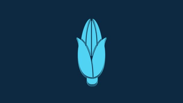 Blue Corn Icon Isolated Blue Background Video Motion Graphic Animation — Vídeo de stock