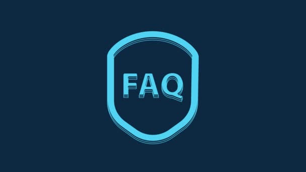 Escudo Azul Con Texto Faq Icono Información Aislado Sobre Fondo — Vídeos de Stock