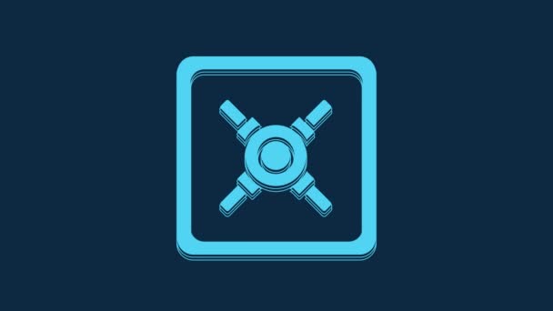 Blue Safe Icon Isolated Blue Background Door Safe Bank Vault — Stok video