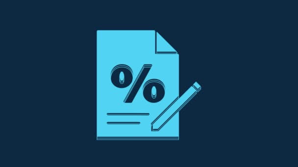 Ікона Синього Фінансового Документа Ізольована Синьому Тлі Paper Bank Document — стокове відео