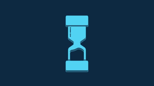 Blue Old Hourglass Flowing Sand Icon Isolated Blue Background Sand — 비디오