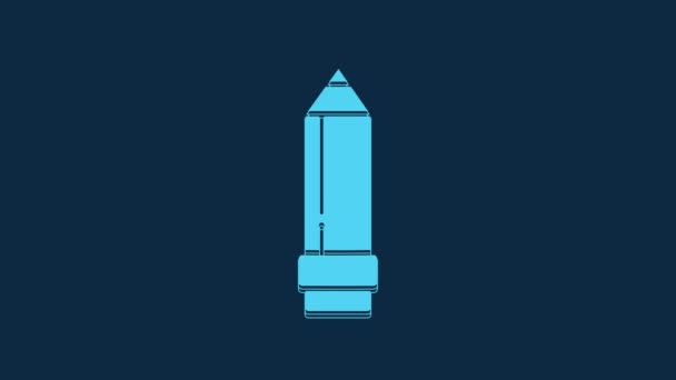 Blue Pencil Eraser Icon Isolated Blue Background Drawing Educational Tools — Vídeo de Stock