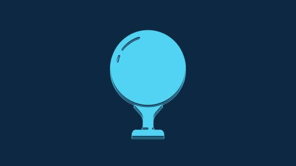 Blue Golf Ball Tee Icon Isolated Blue Background Video Motion — Stock Video
