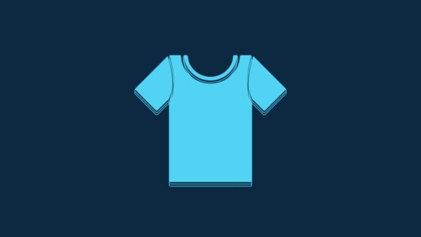 Blue Shirt Icon Isolated Blue Background Video Motion Graphic Animation — Video Stock