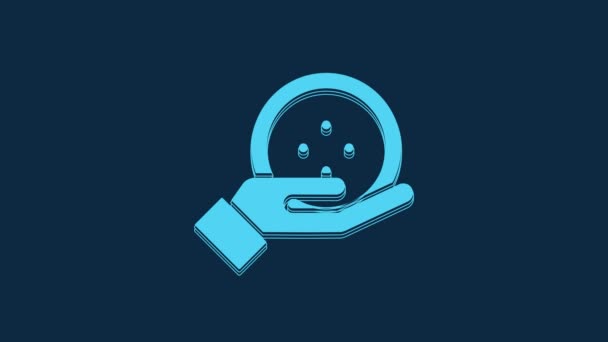 Blue Sewing Button Clothes Icon Isolated Blue Background Clothing Button — 图库视频影像