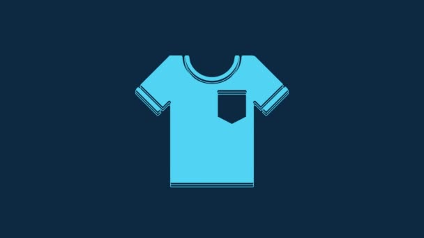 Blue Shirt Icon Isolated Blue Background Video Motion Graphic Animation — Stock video
