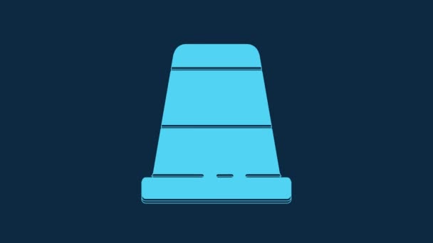 Blue Thimble Sewing Icon Isolated Blue Background Video Motion Graphic — Stock Video