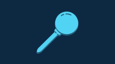 Blue Push pin icon isolated on blue background. Thumbtacks sign. 4K Video motion graphic animation.