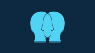Blue Project team base icon isolated on blue background. Business analysis and planning, consulting, team work, project management. Developers. 4K Video motion graphic animation.