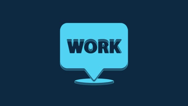 Localização Azul Com Ícone Trabalho Texto Isolado Fundo Azul Animação — Vídeo de Stock