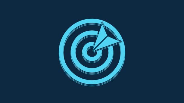 Blue Target Sport Icon Isolated Blue Background Clean Target Numbers — Vídeos de Stock