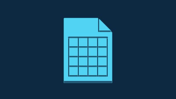 Blue File Document Icon Isolated Blue Background Checklist Icon Business — Wideo stockowe