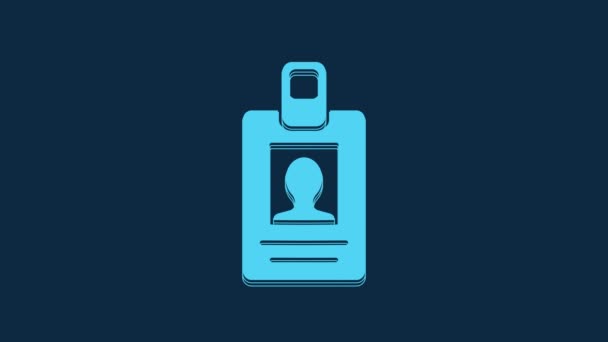 Blue Identification Badge Icon Isolated Blue Background Can Used Presentation — Vídeos de Stock