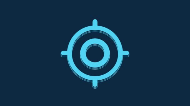 Blue Target Sport Icon Isolated Blue Background Clean Target Numbers — Stock videók
