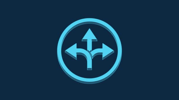 Blue Road Traffic Sign Signpost Icon Isolated Blue Background Pointer — Vídeo de Stock