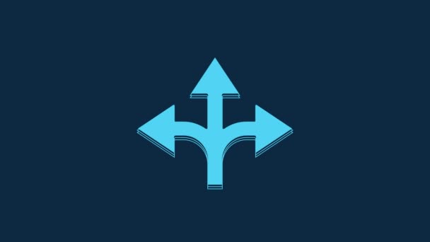 Blue Road Traffic Sign Signpost Icon Isolated Blue Background Pointer — Vídeo de stock