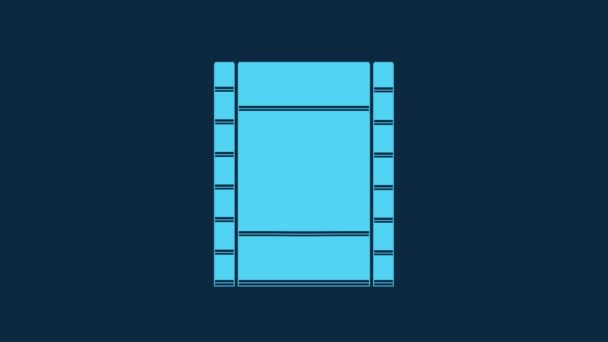 Blue Play Video Icon Isolated Blue Background Film Strip Sign — Video