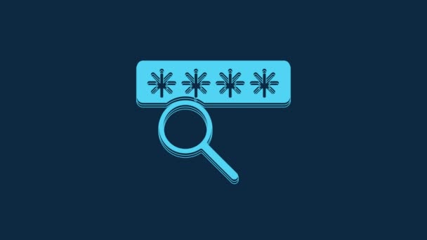 Blue Password Protection Safety Access Icon Isolated Blue Background Security — Stok video