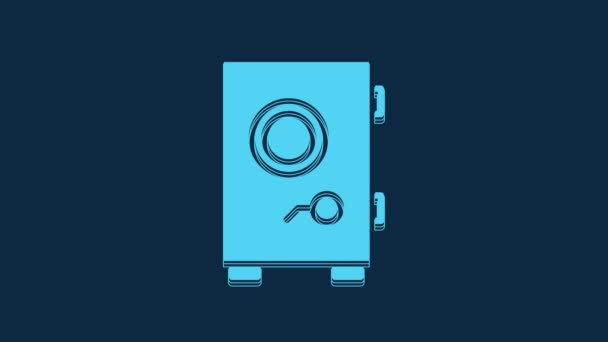 Blue Safe Icon Isolated Blue Background Door Safe Bank Vault — Stock video