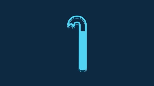 Icono Barra Azul Aislado Sobre Fondo Azul Animación Gráfica Vídeo — Vídeo de stock