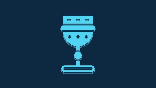 Icono Copa Medieval Azul Aislado Sobre Fondo Azul Animación Gráfica — Vídeos de Stock