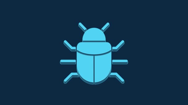 Blue System Bug Concept Icon Isolated Blue Background Code Bug — Αρχείο Βίντεο