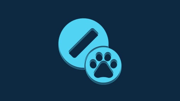 Піктограма Синього Собаки Ізольована Синьому Фоні Ліки Від Рецептів Тварин — стокове відео