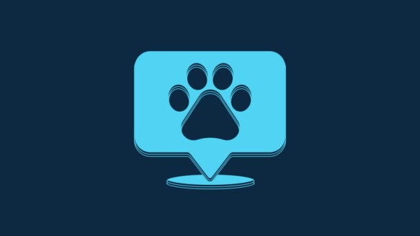 Puntero Mapa Azul Con Hospital Medicina Veterinaria Clínica Tienda Mascotas — Vídeos de Stock