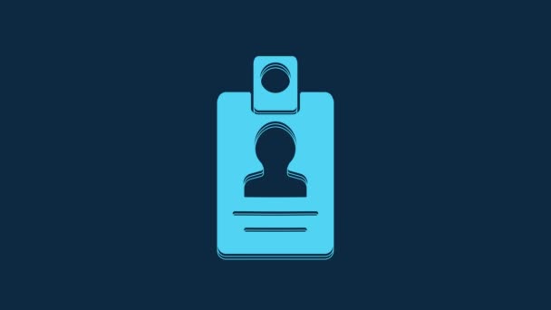 Blue Identification Badge Icon Isolated Blue Background Can Used Presentation — Vídeos de Stock