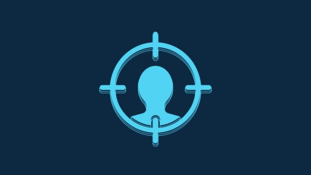 Ікона Blue Head Ізольована Синьому Тлі Призначення Бізнесу Або Знак — стокове відео
