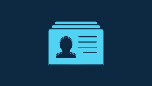 Blue Resume Icon Isolated Blue Background Application Searching Professional Staff — Vídeos de Stock