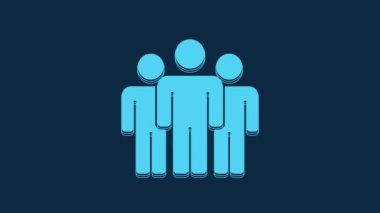 Blue Users group icon isolated on blue background. Group of people icon. Business avatar symbol - users profile icon. 4K Video motion graphic animation.