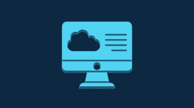 Blue Weather forecast icon isolated on blue background. 4K Video motion graphic animation.