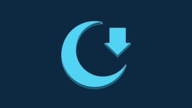 Blue Moon icon isolated on blue background. 4K Video motion graphic animation.
