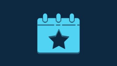 Blue Day calendar with date July 4 icon isolated on blue background. USA Independence Day. 4th of July. 4K Video motion graphic animation.