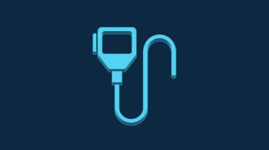 Blue Walkie talkie icon isolated on blue background. Portable radio transmitter icon. Radio transceiver sign. 4K Video motion graphic animation.