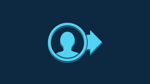Blue Create Account Screen Icon Isolated Blue Background Video Motion — Vídeo de stock