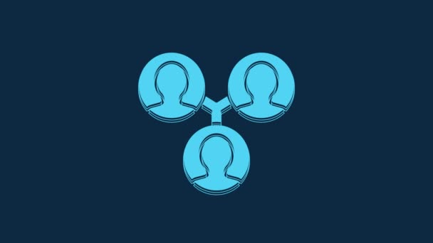 Blue Project Team Base Icon Isolated Blue Background Business Analysis — Video Stock