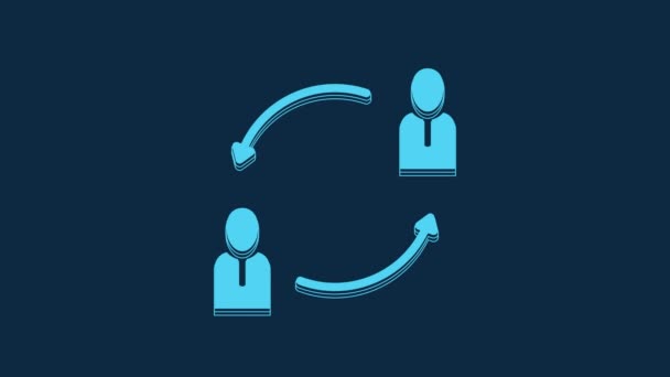 Blue Human Resources Icon Isolated Blue Background Concept Human Resources — стоковое видео