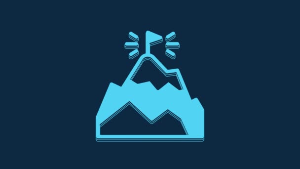 Blue Mountains Flag Top Icon Isolated Blue Background Symbol Victory — Video Stock