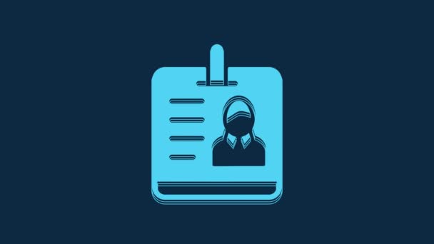 Blue Identification Badge Icon Isolated Blue Background Can Used Presentation — Video