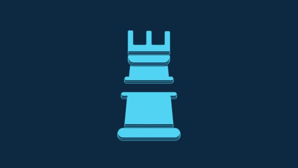 Blue Business Strategy Icon Isolated Blue Background Chess Symbol Game — Video Stock