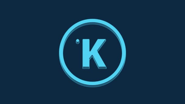 Blaues Kelvin Symbol Auf Blauem Hintergrund Video Motion Grafik Animation — Stockvideo