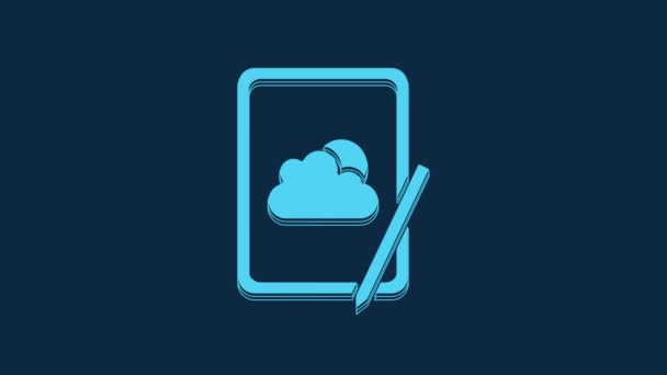 Blue Weather Forecast Icon Isolated Blue Background Video Motion Graphic — Stock Video