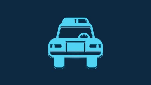 Blue Police Car Police Flasher Icon Isolated Blue Background Emergency — стоковое видео