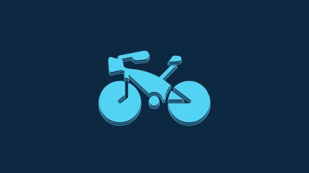 Blue Bicycle Icon Isolated Blue Background Bike Race Extreme Sport — Stockvideo