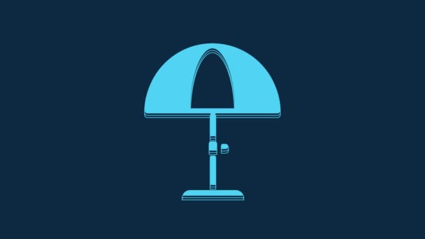 해변의 아이콘을 보호하는 우산을 배경에 공간을 비디오 그래픽 애니메이션 — 비디오