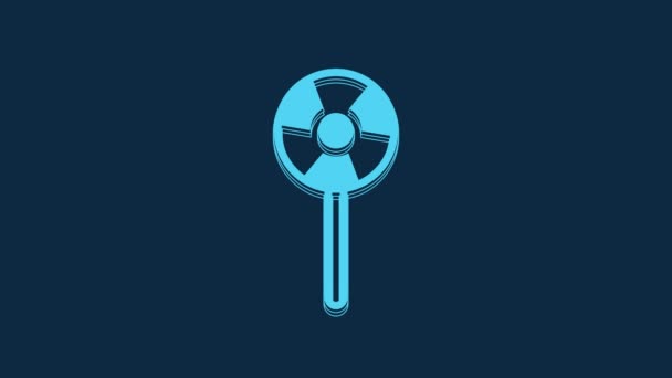 Blue Lollipop Icon Isolated Blue Background Candy Sign Food Delicious — Stock Video